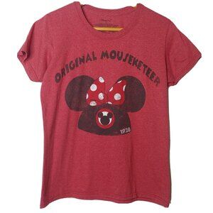 Disney Store Original Mouseketeer Womens XL T Shirt Minnie Mouse Red Organic